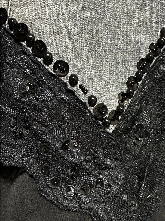 Y2K HIT JEANS Lace Ruffle Ombré Denim Skirt Fairy Grunge Goth - Picture 3 of 7